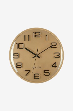 Karlsson - Vägg Klocka 3D Numbers - Guld - Väggklockor & bordsur - Från Homeroom