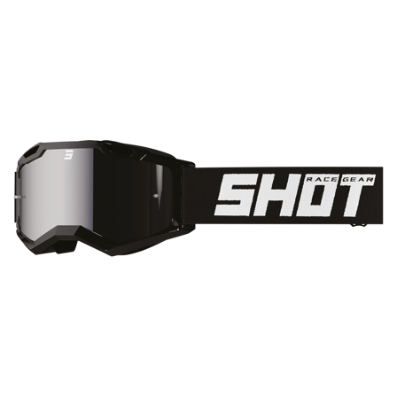 Shot Assault 2.0 MX Goggles Solid Silver Iridium Lens Glossy Black