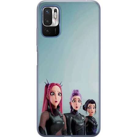 Kompatibelt Mobildeksel til Xiaomi Xiaomi Redmi Note 10 5G Tre animerte kvinner med fargerikt hår i futuristisk stil og overraskede uttrykk