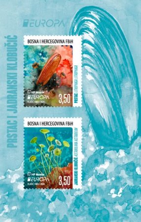 Bosnien-Herzegovina (Kroatisk post) - EUROPA 2024 Undervandsfauna og -flora - Postfrisk miniark