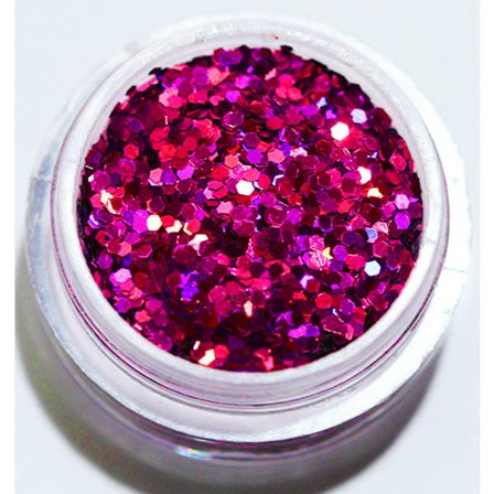Negleglitter - Hexagon - Cerise - 8ml - Glitter