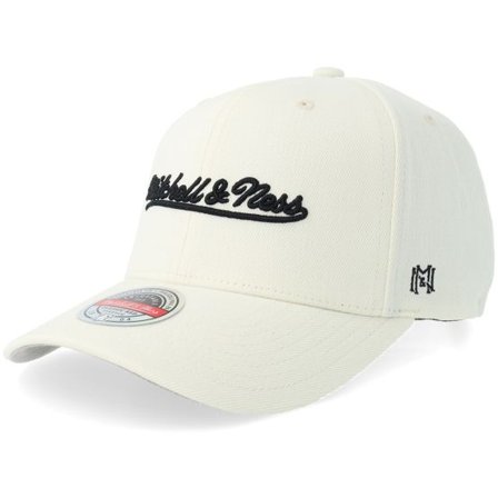 Mitchell & Ness - Vit snapback Keps - Pinscript Stretch Off White Adjustable @ Hatstore