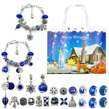 Julekalender med 24 Døre - Blind Box Advent Julegave til Børn DIY Armbåndssæt A