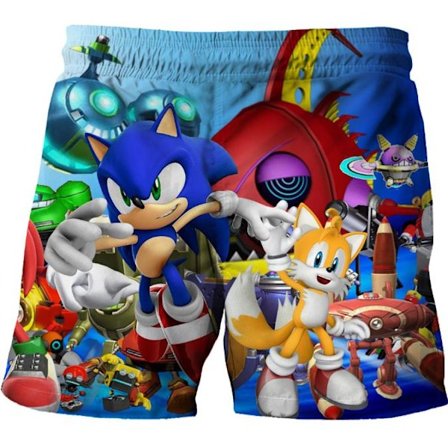 Kids Boys 3D Sonic the Hedgehogo badshorts Badbyxor Beach badshorts B