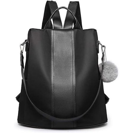 Ryggsekker for kvinner, fasjonabel ryggsekk, skuldertasker med uformell anti-tyveri (svart)