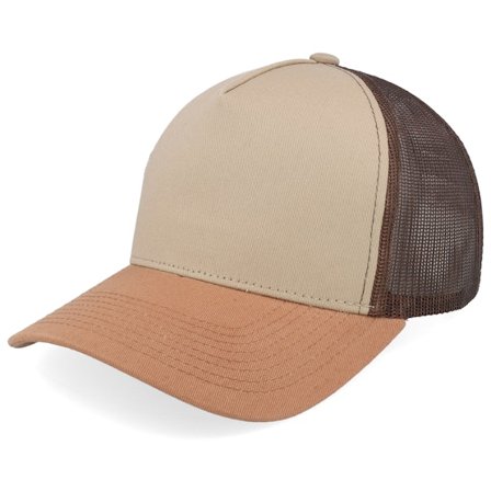 Equip - Bege trucker Boné - Blank Khaki/Brown/Caramel A-frame Trucker @ Hatstore