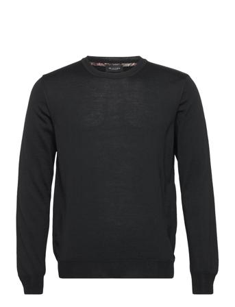 Merino Embroidery - Iq Neulepaita Pyöreä Kaula-aukko Musta SAND