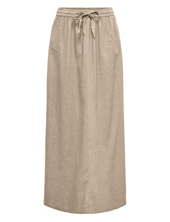 Onlcaro Hw Linen Bl Long Skirt Cc Pnt Beige ONLY
