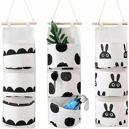 Väggorganiseringsväska, hängande förvaringsväskor, väggförvaringsväskor, väggorganiseringsväskor i bomull