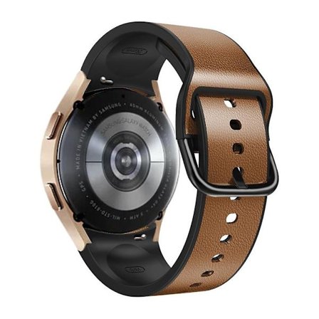 20 mm läderklädd rem för Galaxy Watch4/5/6 40 mm 44 mm/Watch6 Classic 43 mm 47 mm/Watch 5 Pro 45 mm