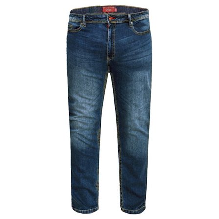 Duke Herr D555 Ambrose Stretch Tapered Slim Jeans 34L Vintage Blå