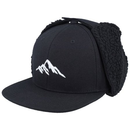 Wild Spirit - Svart earflap Keps - Mountain 3d White/Black Earflap Snapback Ear Flap @ Hatstore