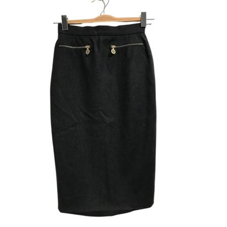 Chanel Vintage Pre-owned Wool bottoms Sort, Dame Vintage Nederdele