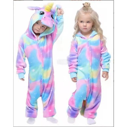 Lasten sarjakuva yksiosainen pyjama flanelli sininen tähti Pegasus sateenkaari yksisarvinen