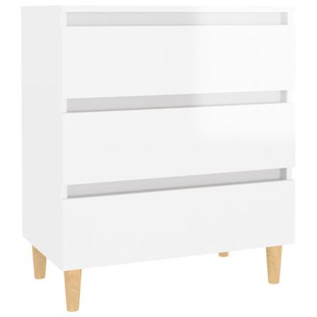 Vidaxl Skänk Vit Högglans 60x35x69 Cm Konstruerat Trä Vit