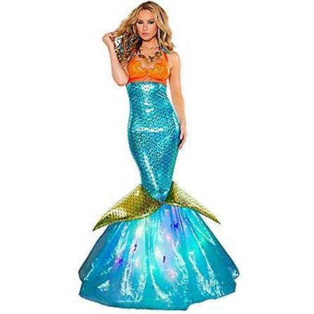 Voksen Kvinne Bokuke Mermaid Fancy Dress Halloween Karneval Kostyme Cosplay Party (M)