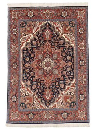 147X209 Tapis D'orient Tabriz 50 Raj Rouge Foncé/Marron (Laine, Perse)