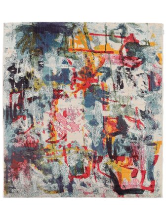 Leloudo 200X200 Wielobarwne Abstrakcyjny Kwadratowy Dywan