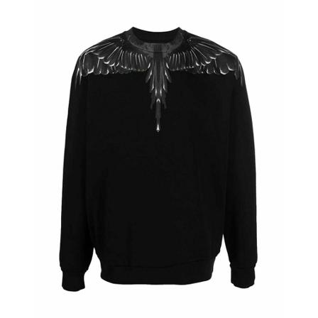 Marcelo Burlon, Sweatshirt with wings Zwart, Heren, Maat:S