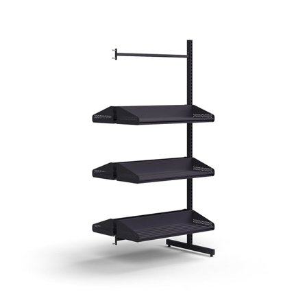 Cloakroom unit ENTRY, add-on floor unit, 6 shoe shelves, 1800x900x600 mm, anthracite