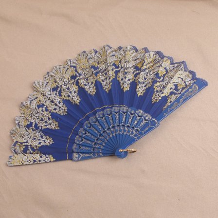 Spansk folde håndvifte håndholdt vifte BLÅ