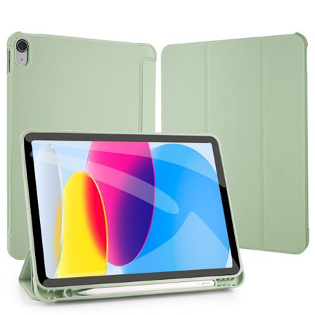 Stilrent fodral för iPad 10 2022/ 11 A16 Matcha Grön Pennhållare Läder Mjukt