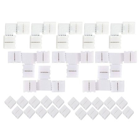 30 st LED-kontakter utan lödning, 4-stift för T/L-form Rätvinkliga hörnkontakter för 10 mm RGB RGBW LED-strip