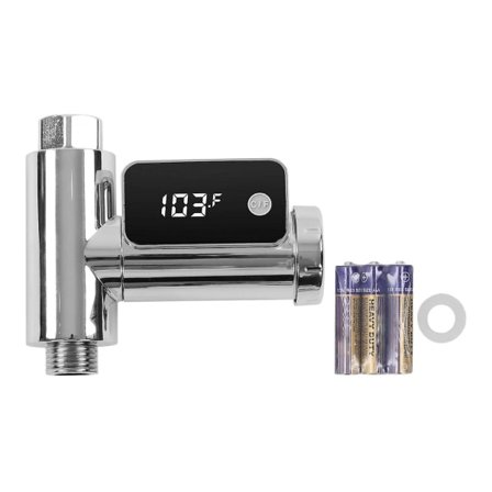G1/2 - LED-display Badevandstemperaturmåler Tester til Hjemmebadeværelse (Sølvfarve)
