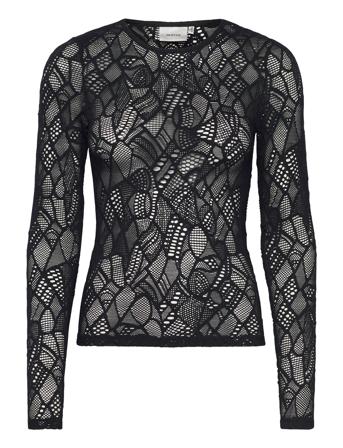 Hilmagz Lace Ls Blouse Bluse Langermet Svart Gestuz*Betinget Tilbud