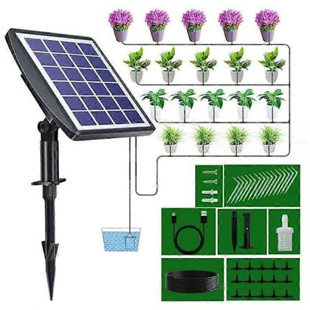 Automaattinen aurinkovoimalla toimiva kastelujärjestelmä, tippakastelusarja, ajastimella parvekkeille, terasseille, puutarhoihin. 300x400 cm 