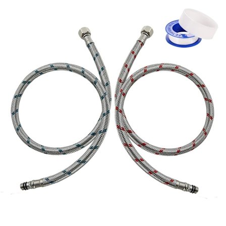 Joustavat hana-liitäntäletkut, G3/8 x M10 80cm, ruostumattomasta teräksestä punotut hana-liitäntäletkut tiivistysteipillä, keittiöön ja suihkuun