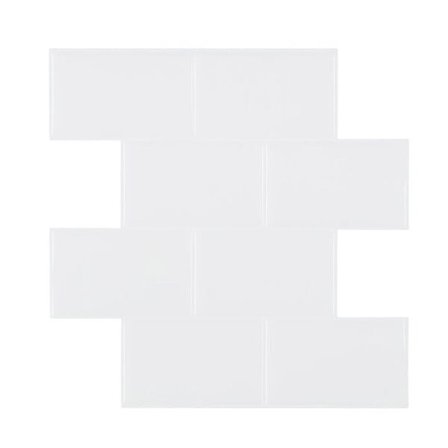 30 x 30 cm selvklebende flisklistremerke med hvitt marmormønster