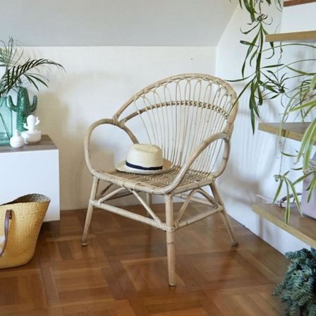 Soffa i rotting - Indisk - Vintage - Med armstöd