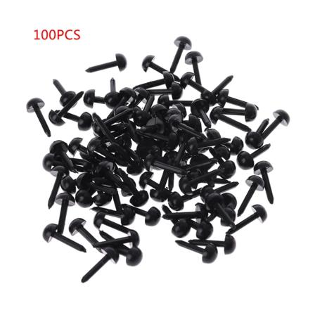 100 stk 3mm/4mm/5mm/6mm DIY for dukkedukke plast svart pin sikkerhetsøyne for Han