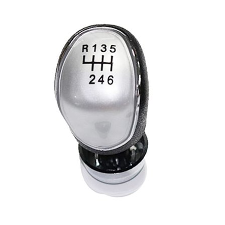 Bil Växelspak Knopp Spak Damask för Ford Focus mk2 FL Focus mk3 Fiesta mk7 Transit Connect Kuga C-max FL B-max S-max - 6 växlar silver