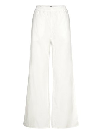 Monki Wide Leg Cotton Poplin Pyjama Trousers - White - XS