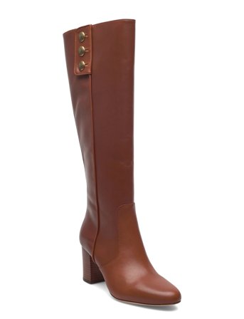 Lauren Ralph Lauren Kennedi Calfskin Tall Boot Heel - Brown - 37