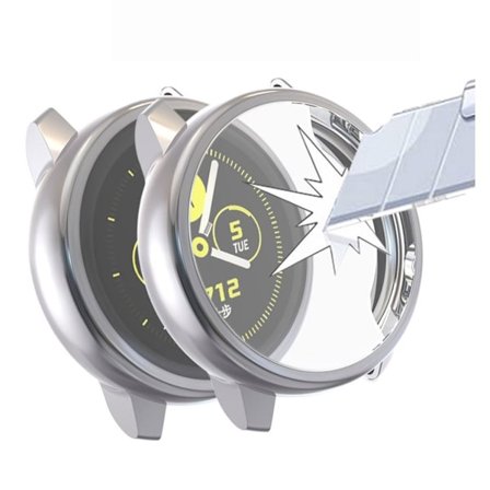 Samsung Galaxy Watch Active elektropläteringsfodral - Grå