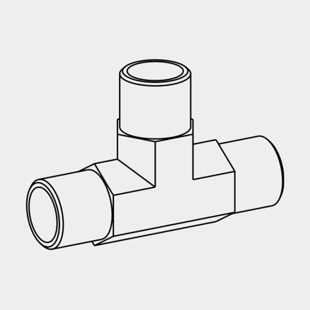 Seldén T-adaptor BSPP 1/4 tum 60° cone ST i rostfritt stål för marina hydrauliksystem och riggutrustning hög kvalitet