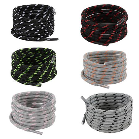 6 par snørebånd - Multifarvet sæt til vandrestøvler, sneakers og meget mere 1.2m