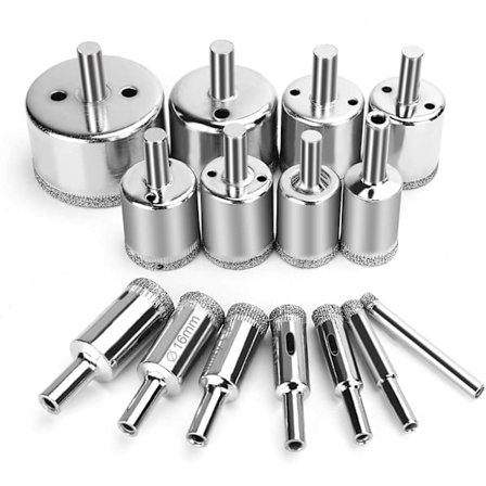 15-delad diamantborrsågsats för glas, kakel och keramik