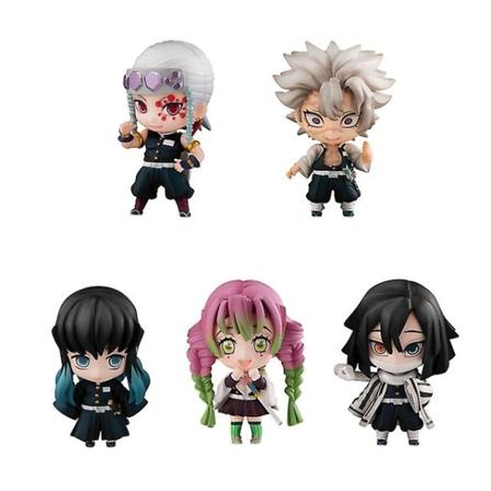 5 st/lot Anime Demon Slayer Kimetsu Inga Yaiba Kamado Figurleksaker 5pcs D