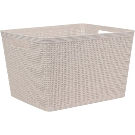 Korg Förvaring Beige Flätad Plast 35x29x22 cm