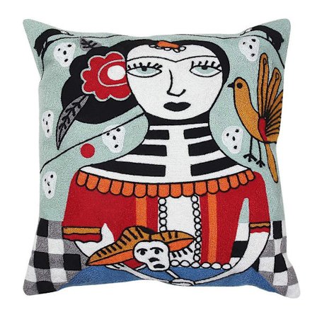 Bløde Pudebetræk Dekorative Abstrakt Kunst Overdrevne Mytologi Figur Lyse Farver Broderi