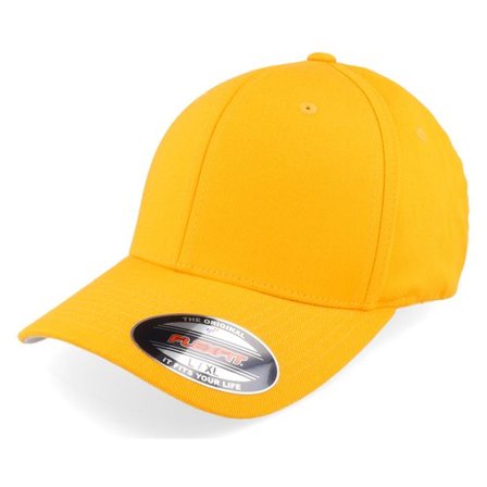 Flexfit - Gul flexfit Keps - Wooly Combed Gold Flexfit @ Hatstore