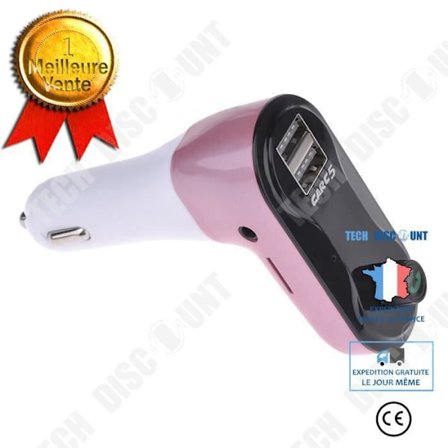 FM Bluetooth-sändare - TD - Biladapter - Cigaretteutcigarettladdare - Handsfree - Roséguld