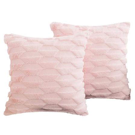Geometrisk trapesformet dobbeltsidig plysj mykt putetrekk Stue Soverom dekorasjon Light pink 50 * 50cm single-sided Velvet