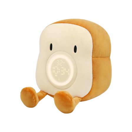 Cartoon Plysch Toast Väckarklocka för Creative LED Digital Klocka Barn Desktop Elektronisk klocka med vibrationsfunktion