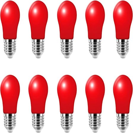 10 x 3W E27 Skrue Fargede Lyspærer LED-lamper, LED Farget Golfball Lyspære for Dekorativ, Halloween, Jul, Fest, Rød