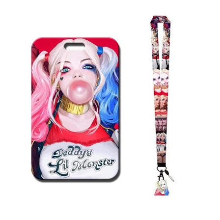 1 Set Quinn Korttikotelon pidike Anime-merkki Anti-Lost Lanyard Opiskelijan ruokakortin suojakotelo Bussikortin ruokakortin riipus